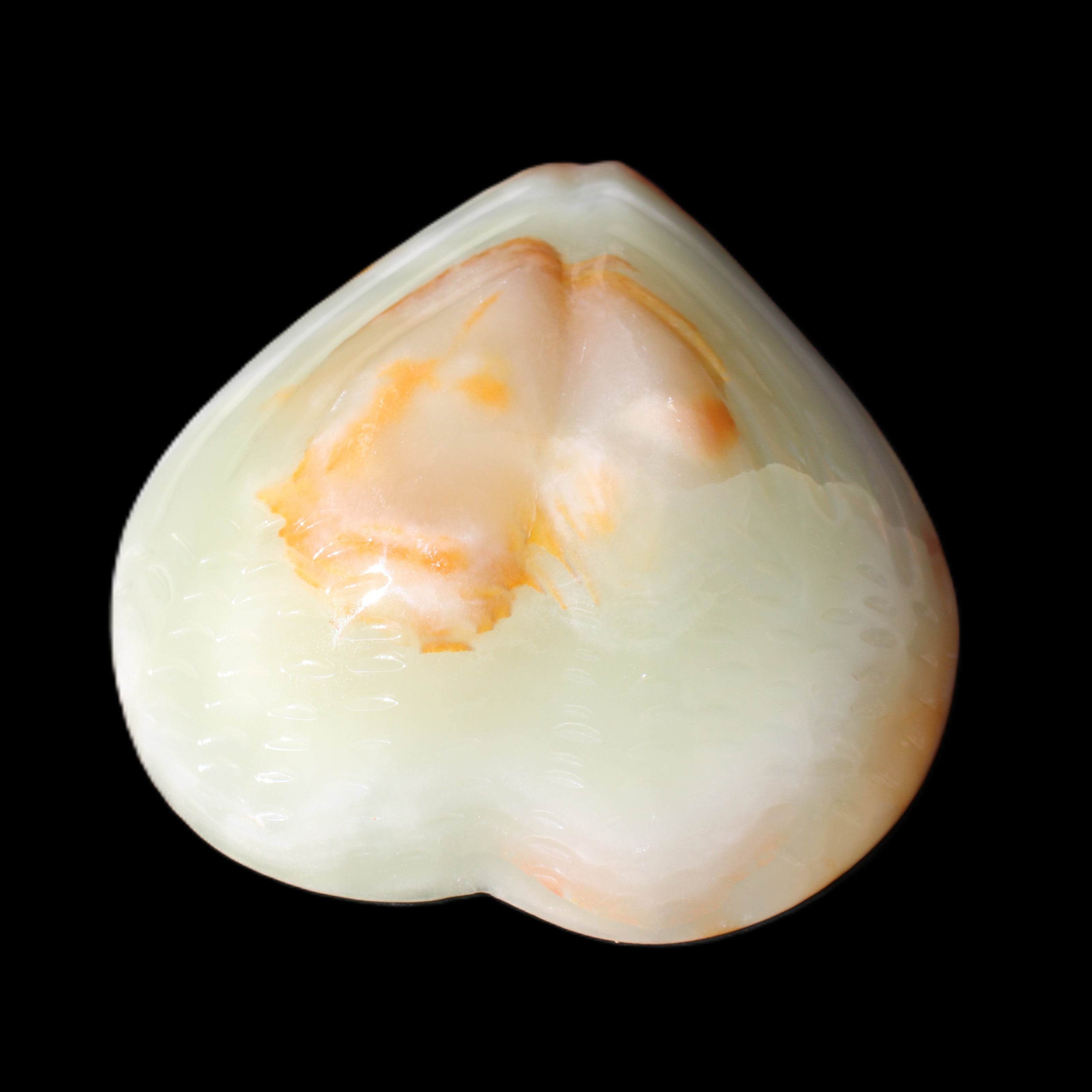 Afghan Jade hand-carved heart-shaped dish 104*110*30mm 265g in sunlight - Rocks and Things Store