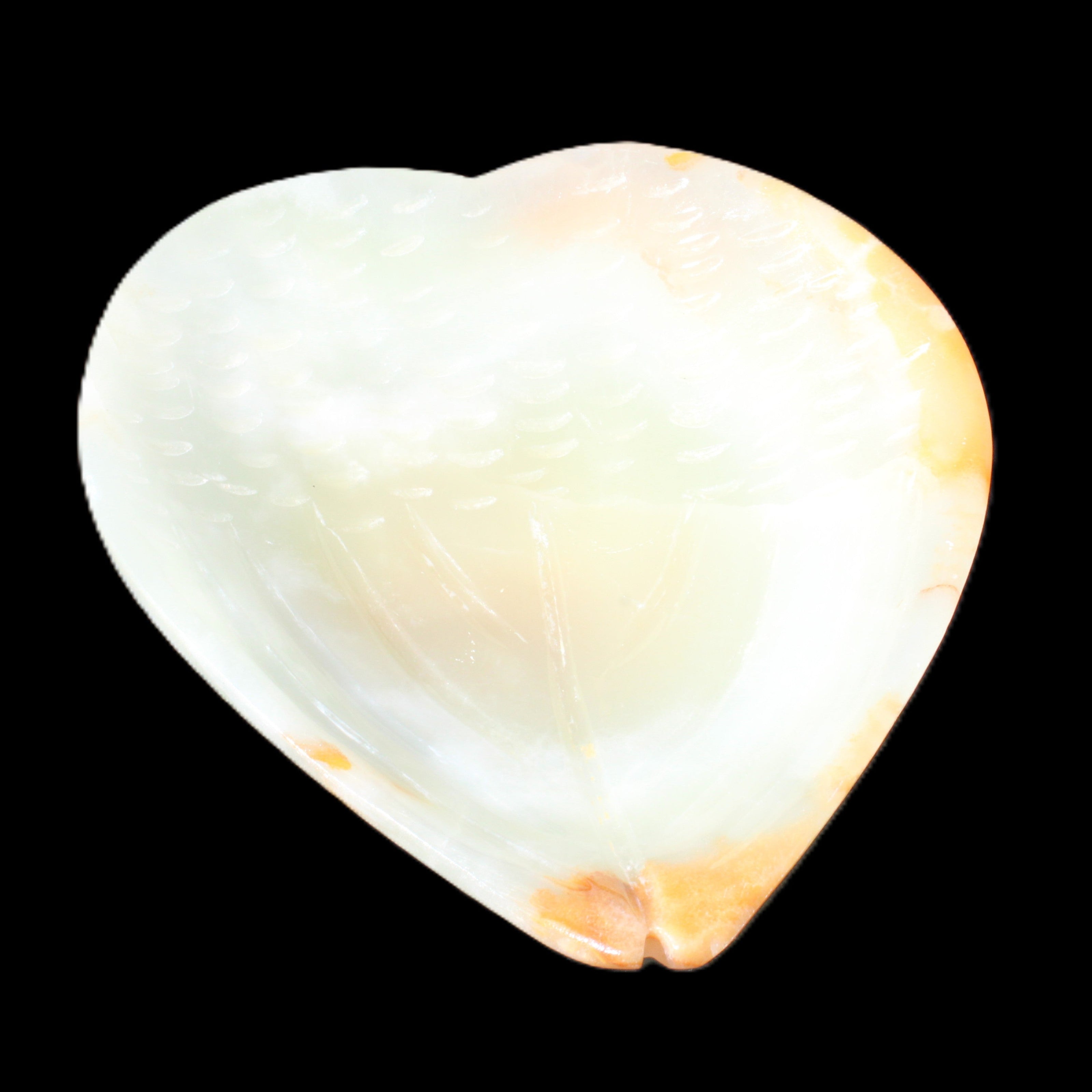 Afghan Jade hand-carved heart-shaped dish 104*110*30mm 265g in sunlight - Rocks and Things Store