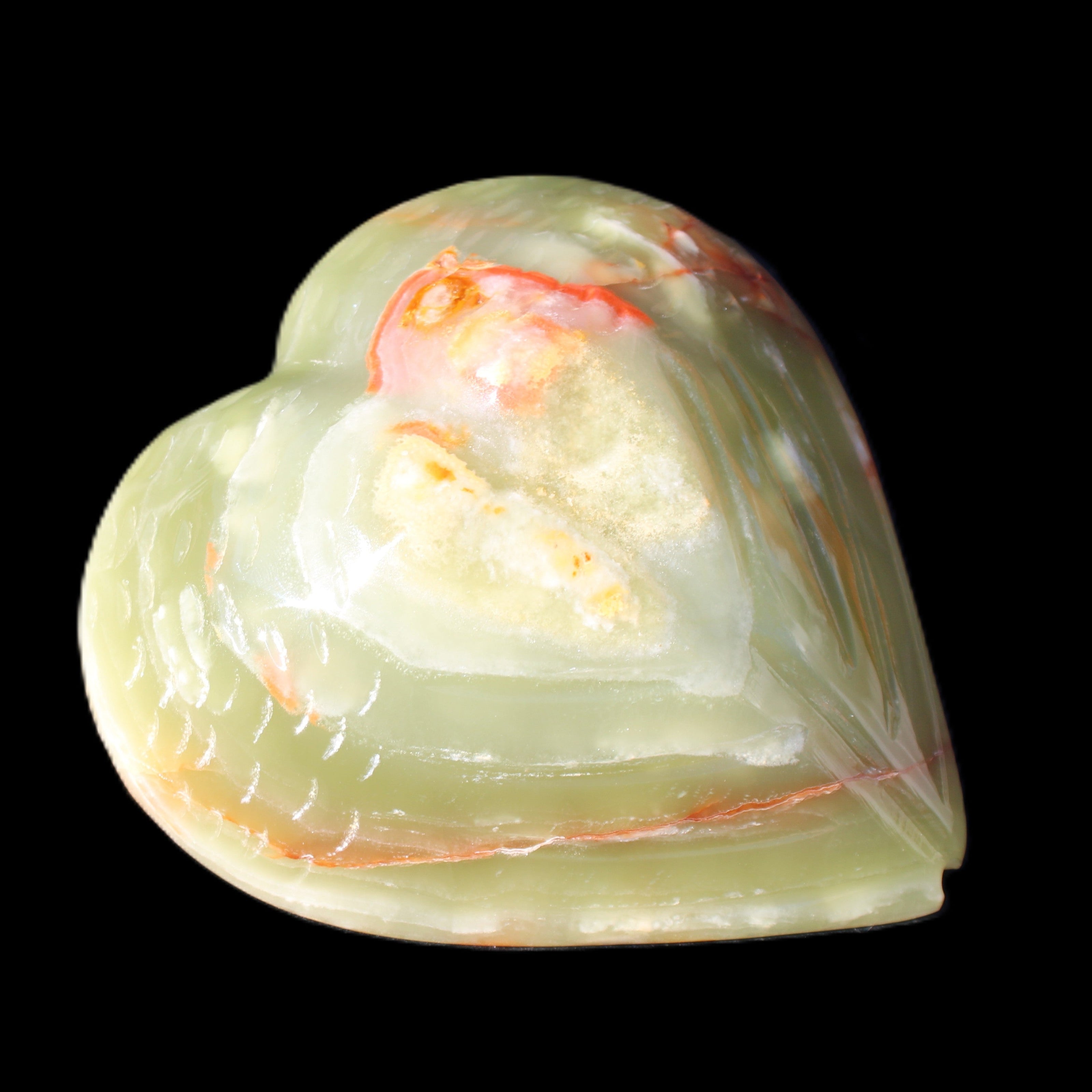 Afghan Jade hand-carved heart-shaped dish 106*110*30mm 267g in sunlight - Rocks and Things Store