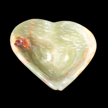 Afghan Jade hand-carved heart-shaped dish 106*110*30mm 267g in sunlight - Rocks and Things Store