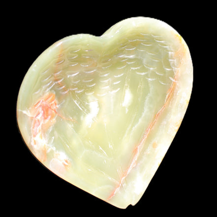 Afghan Jade hand-carved heart-shaped dish 106*110*30mm 267g in sunlight - Rocks and Things Store