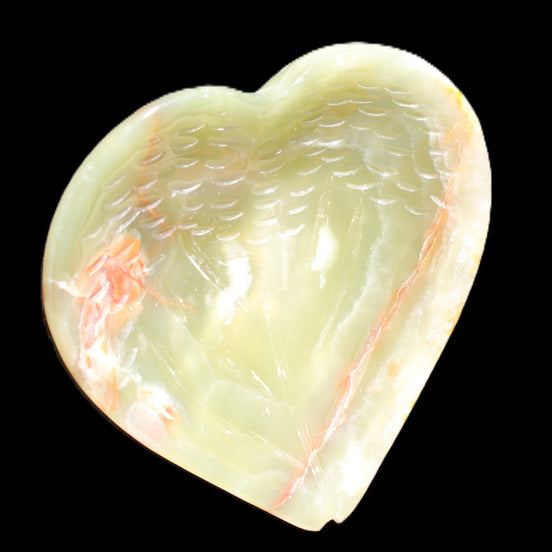 Afghan Jade hand-carved heart-shaped dish 106*110*30mm 267g in sunlight - Rocks and Things Store