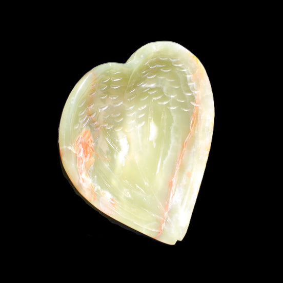 Afghan Jade hand-carved heart-shaped dish 106*110*30mm 267g in sunlight - Rocks and Things Store