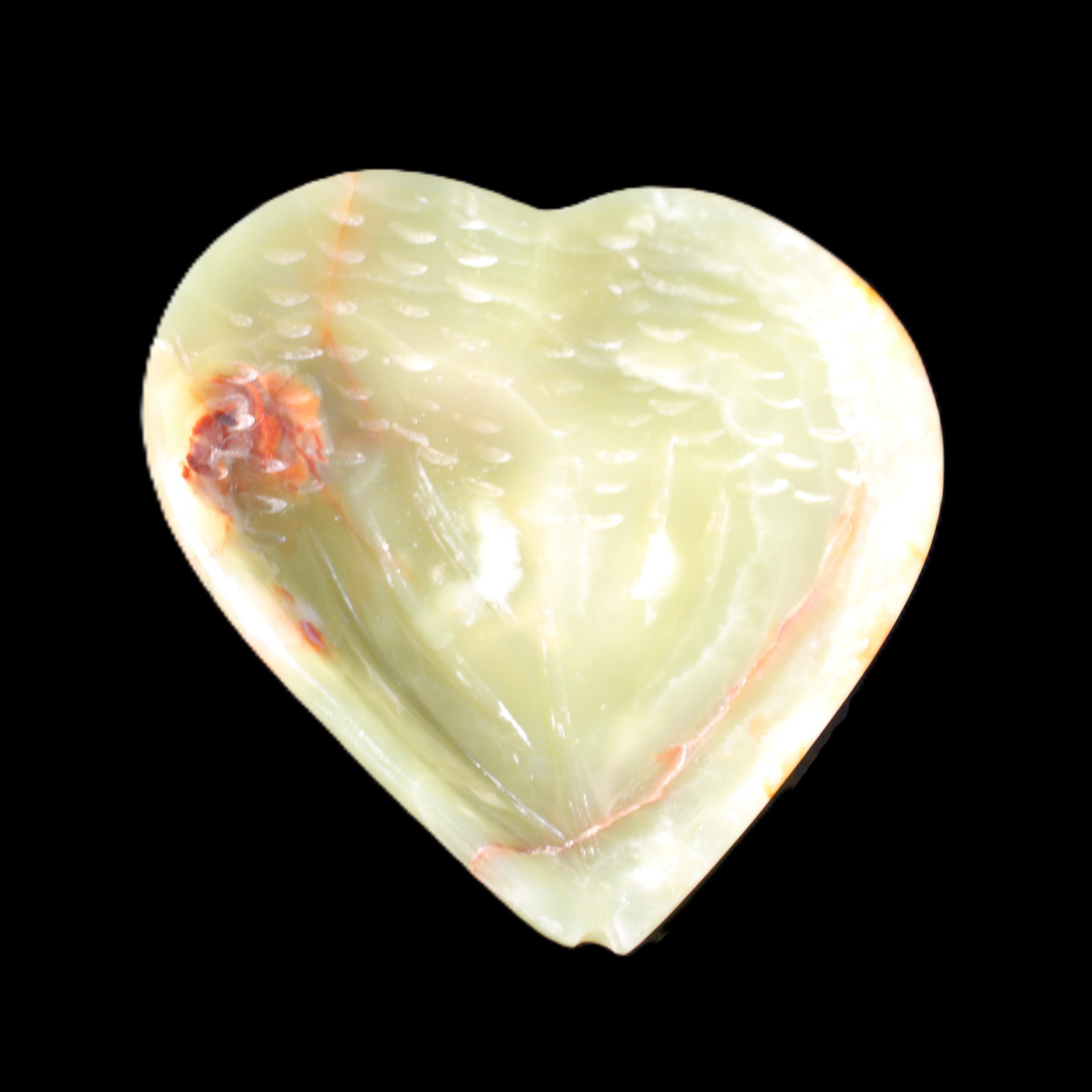 Afghan Jade hand-carved heart-shaped dish 106*110*30mm 267g in sunlight - Rocks and Things Store