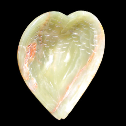 Afghan Jade hand-carved heart-shaped dish 106*110*30mm 267g in sunlight - Rocks and Things Store
