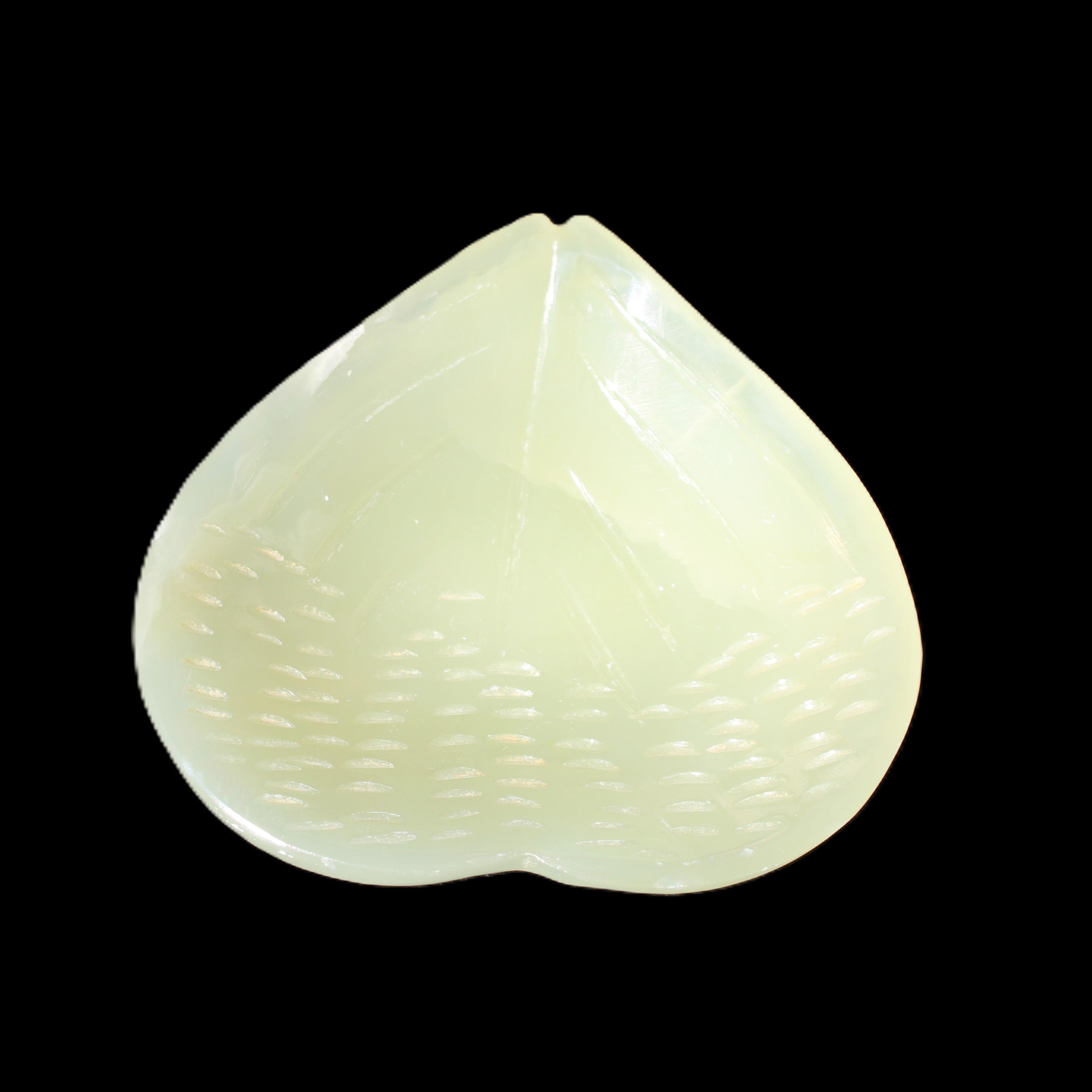 Afghan Jade hand-carved heart-shaped dish 110*114*30mm 283g in sunlight - Rocks and Things Store