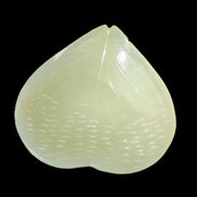 Afghan Jade hand-carved heart-shaped dish 110*114*30mm 283g in sunlight - Rocks and Things Store