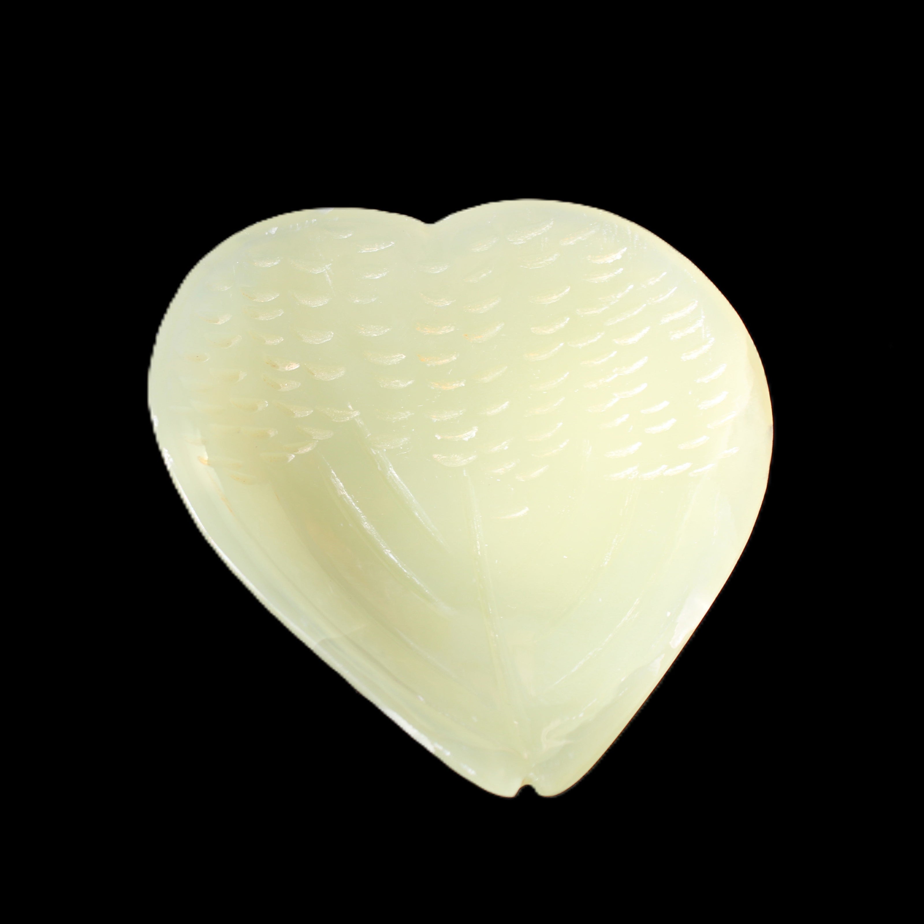 Afghan Jade hand-carved heart-shaped dish 110*114*30mm 283g in sunlight - Rocks and Things Store