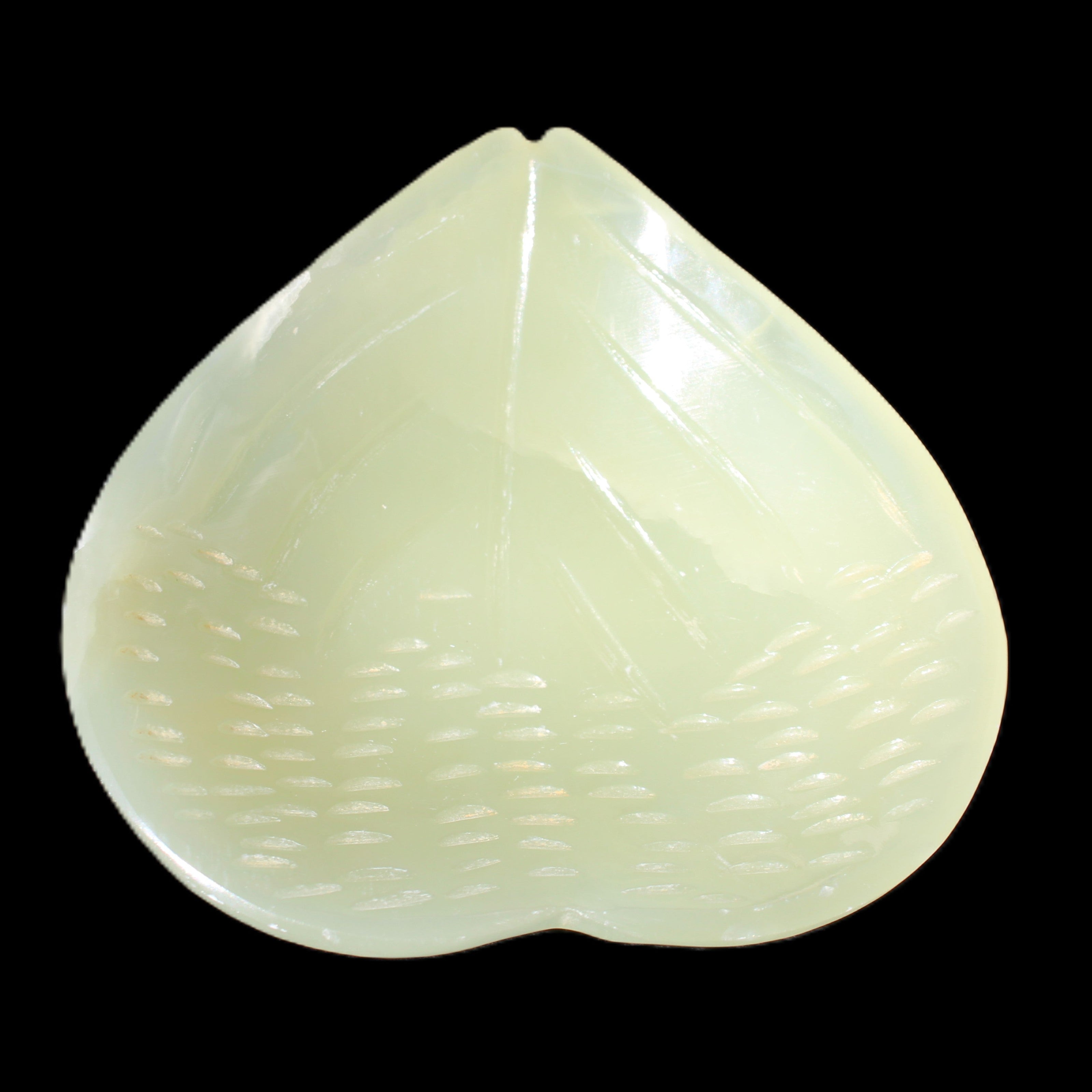 Afghan Jade hand-carved heart-shaped dish 110*114*30mm 283g in sunlight - Rocks and Things Store