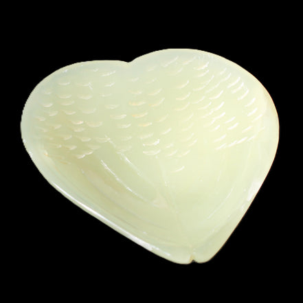 Afghan Jade hand-carved heart-shaped dish 110*114*30mm 283g in sunlight - Rocks and Things Store