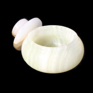 Afghan Jade onyx hand-carved spice jar 72*34mm 273g in sunlight - Rocks and Things Store