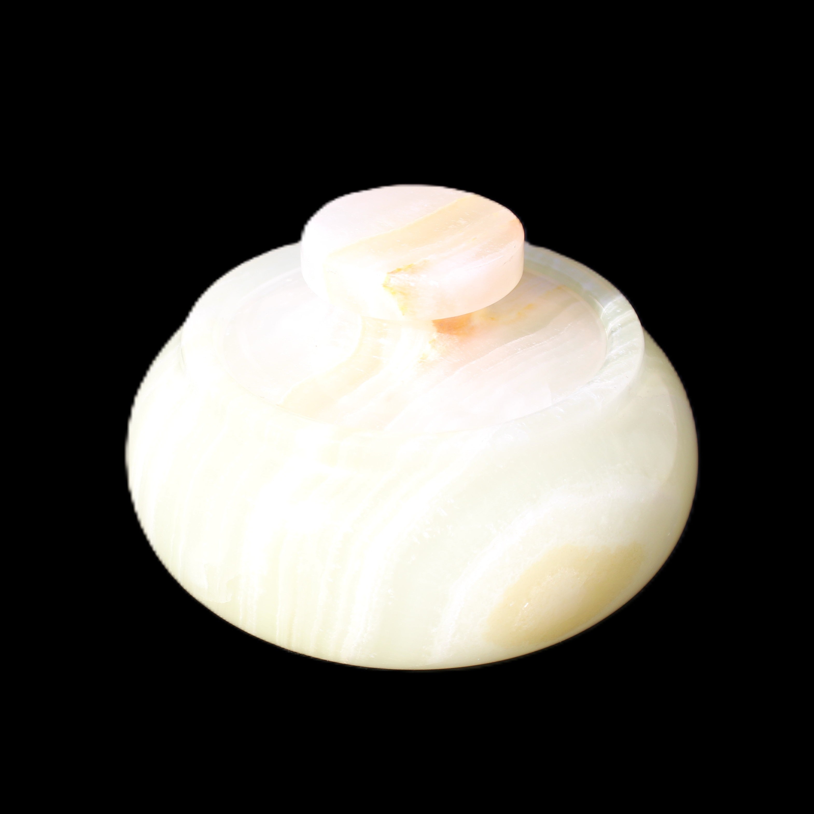 Afghan Jade onyx hand-carved spice jar 72*34mm 273g in sunlight - Rocks and Things Store