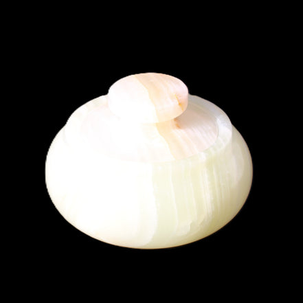 Afghan Jade onyx hand-carved spice jar 72*34mm 273g in sunlight - Rocks and Things Store