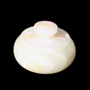 Afghan Jade onyx hand-carved spice jar 72*34mm 273g in sunlight - Rocks and Things Store