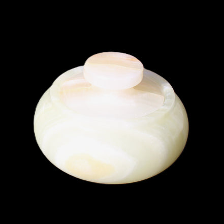 Afghan Jade onyx hand-carved spice jar 72*34mm 273g in sunlight - Rocks and Things Store