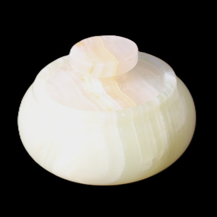 Afghan Jade onyx hand-carved spice jar 72*34mm 273g in sunlight - Rocks and Things Store