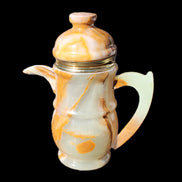Afghan Jade hand-carved Tea Set with 12 cups in sunlight - Rocks and Things Store