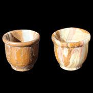 Afghan Jade hand-carved Tea Set with 12 cups in sunlight - Rocks and Things Store