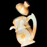 Afghan Jade hand-carved Tea Set with 12 cups in sunlight - Rocks and Things Store