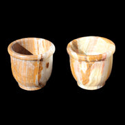 Afghan Jade hand-carved Tea Set with 12 cups in sunlight - Rocks and Things Store