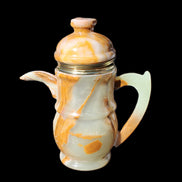 Afghan Jade hand-carved Tea Set with 12 cups in sunlight - Rocks and Things Store