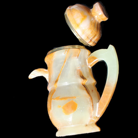 Afghan Jade hand-carved Tea Set with 12 cups in sunlight - Rocks and Things Store