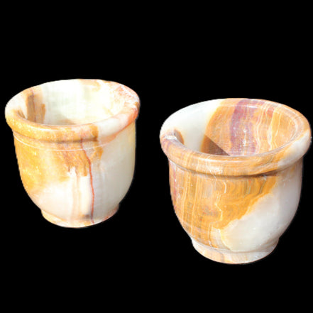 Afghan Jade hand-carved Tea Set with 12 cups in sunlight - Rocks and Things Store