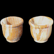 Afghan Jade hand-carved Tea Set with 12 cups in sunlight - Rocks and Things Store