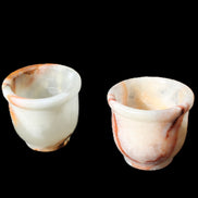 Afghan Jade hand-carved Tea Set with 12 cups in sunlight - Rocks and Things Store