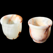 Afghan Jade hand-carved Tea Set with 12 cups in sunlight - Rocks and Things Store