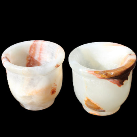 Afghan Jade hand-carved Tea Set with 12 cups in sunlight - Rocks and Things Store