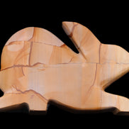 Teakwood marble hand-carved Rabbit 153*104*24mm 516g in sunlight - Rocks and Things Store
