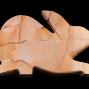 Teakwood marble hand-carved Rabbit 153*104*24mm 516g in sunlight - Rocks and Things Store