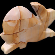 Teakwood marble hand-carved Rabbit 153*104*24mm 516g in sunlight - Rocks and Things Store