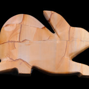 Teakwood marble hand-carved Rabbit 153*104*24mm 516g in sunlight - Rocks and Things Store