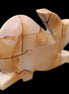 Teakwood marble hand-carved Rabbit 153*104*24mm 516g in sunlight - Rocks and Things Store