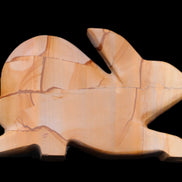 Teakwood marble hand-carved Rabbit 153*104*24mm 516g in sunlight - Rocks and Things Store