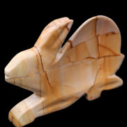 Teakwood marble hand-carved Rabbit 153*104*24mm 516g in sunlight - Rocks and Things Store