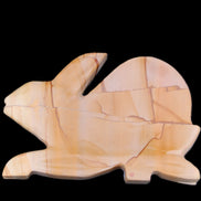 Teakwood marble hand-carved Rabbit 153*104*24mm 516g in sunlight - Rocks and Things Store