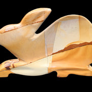 Teakwood marble hand-carved Rabbit 155*105*25mm 571g in sunlight - Rocks and Things Store