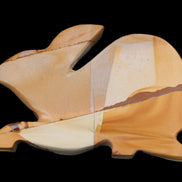 Teakwood marble hand-carved Rabbit 155*105*25mm 571g in sunlight - Rocks and Things Store
