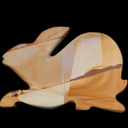 Teakwood marble hand-carved Rabbit 155*105*25mm 571g in sunlight - Rocks and Things Store