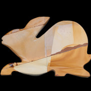 Teakwood marble hand-carved Rabbit 155*105*25mm 571g in sunlight - Rocks and Things Store