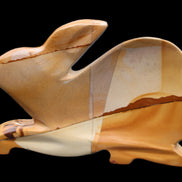 Teakwood marble hand-carved Rabbit 155*105*25mm 571g in sunlight - Rocks and Things Store