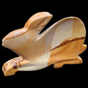 Teakwood marble hand-carved Rabbit 155*105*25mm 571g in sunlight - Rocks and Things Store