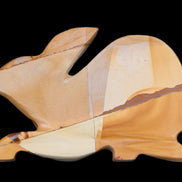 Teakwood marble hand-carved Rabbit 155*105*25mm 571g in sunlight - Rocks and Things Store