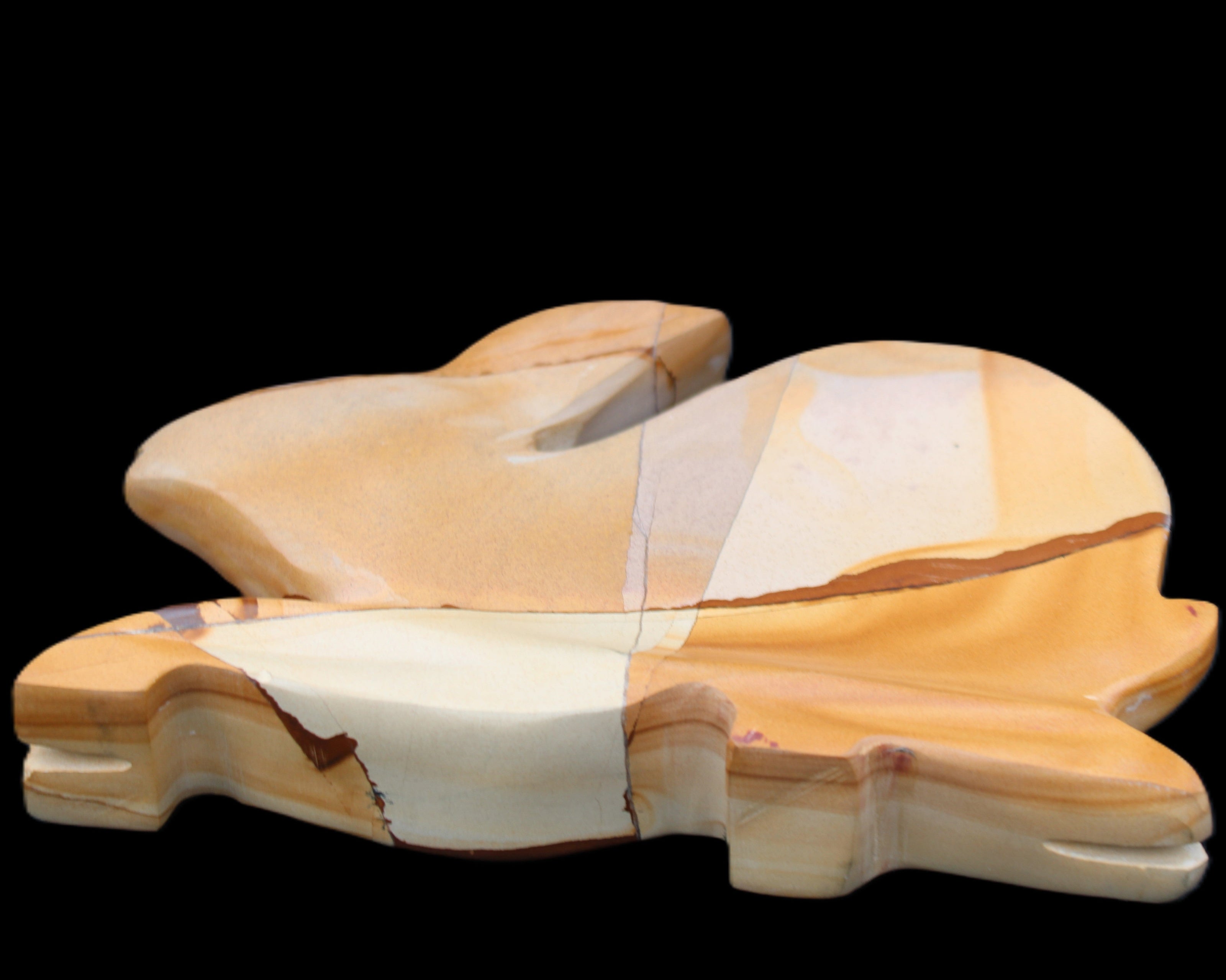 Teakwood marble hand-carved Rabbit 155*105*25mm 571g in sunlight - Rocks and Things Store