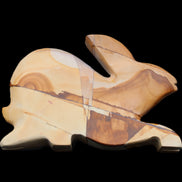 Teakwood marble hand-carved Rabbit 155*105*25mm 571g in sunlight - Rocks and Things Store