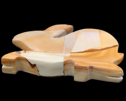 Teakwood marble hand-carved Rabbit 155*105*25mm 571g in sunlight - Rocks and Things Store