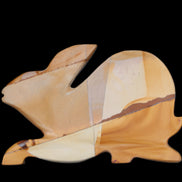 Teakwood marble hand-carved Rabbit 155*105*25mm 571g in sunlight - Rocks and Things Store